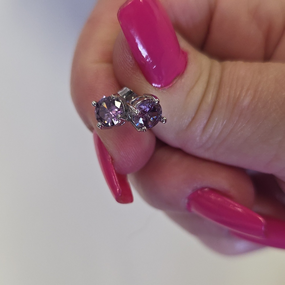 Purple moisenite earrings